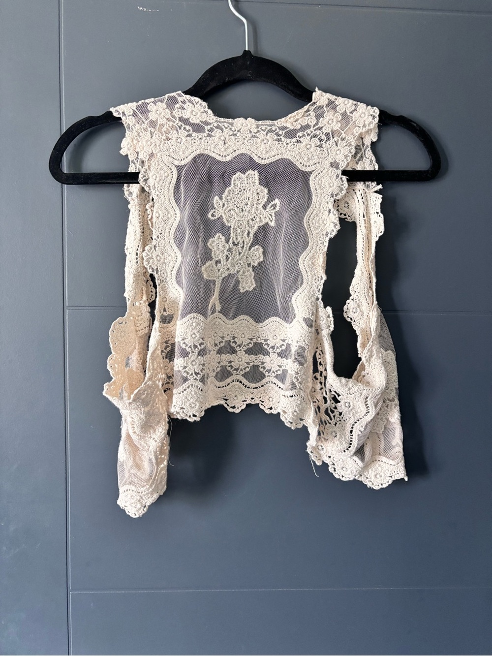 Poetry Cream Lace Crochet Top - Picture 3 of 3